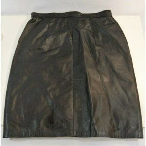 Cosa Nova Black  Leather Pencil Skirt Vintage